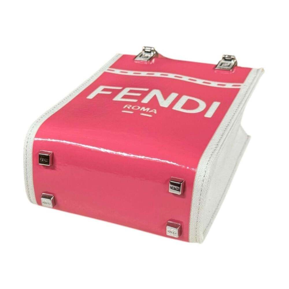 Fendi Sunshine Shopper Mini Shoulder Bag, Patent Leather 8BS051 Pink, Women's... - Picture 5 of 11